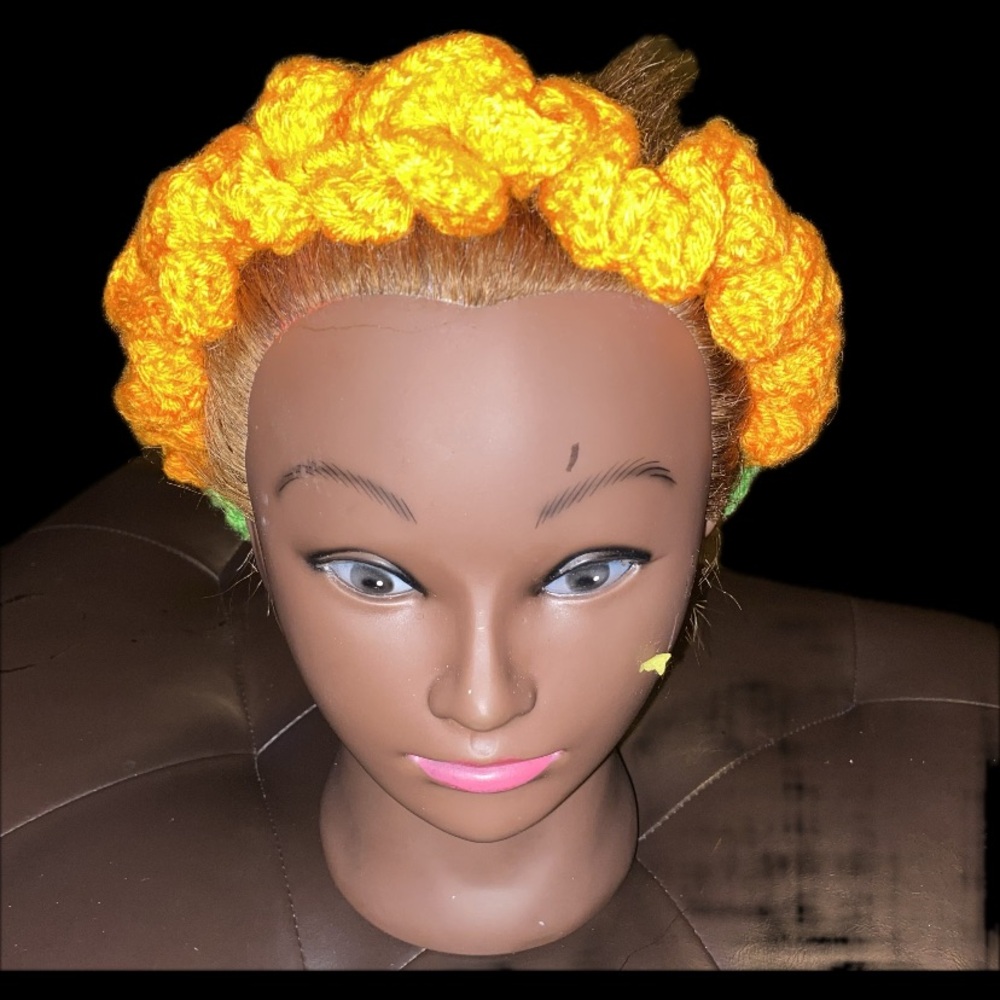 Bright Orange Crochet Headband